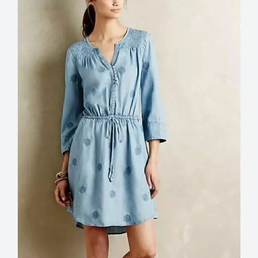 Holding Horses plumage embroidered dress